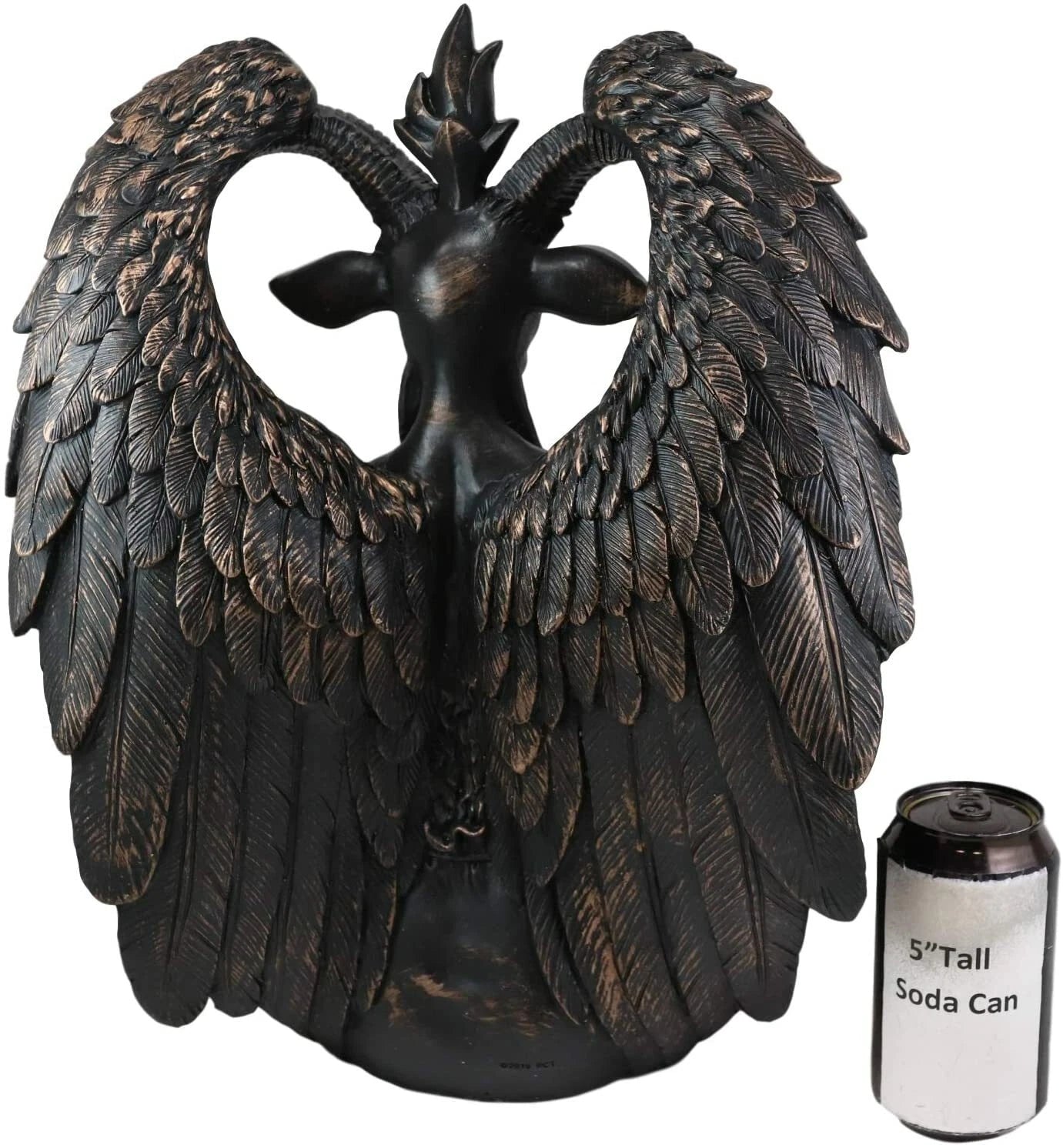 Large 16" Tall Sabbatic Goat Idol Samael Lilith Baphomet Seated Statue-3