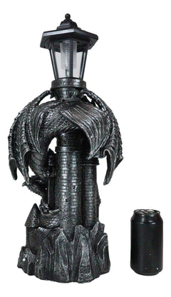 Mystical Rocky Top Castle Dungeon Guardian Dragon Solar LED Light Lantern Statue-4