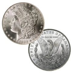 1883 P Morgan Silver Dollar $1 Brilliant Uncirculated BU 90% Silver-1