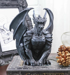 Crouching Gothic Winged Dragon Guardian Chimera Gargoyle Decorative Figurine-1