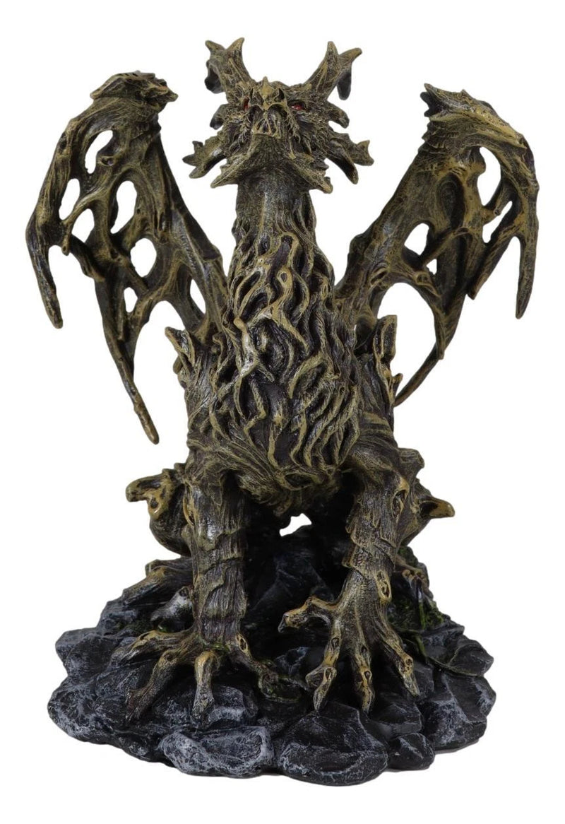 Forest Tree Ent Greenman Dendritic Dragon with Red Blood Moon Eyes Figurine-6