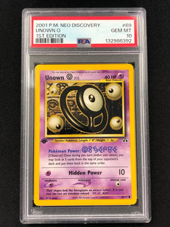 Pokemon 2001 Unown O 1st 69/75 Neo PSA 10-1