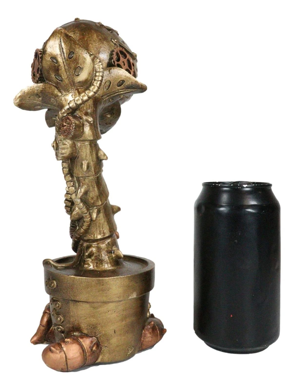 Geared Clockwork Vintage Steampunk Cyborg Venus Flytrap Plant In Pot Figurine-6