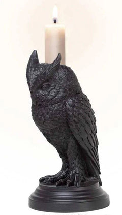 Mystical Wicca Gothic Owl Of Astrontiel Candlestick Candle Holder Figurine-6