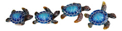 Blue Coastal Ocean Marine Giant Sea Turtle Miniature Figurines Pack Of 4-7