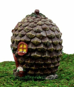Enchanted Fairy Garden Miniature Halloween Cozy Pinecone Cottage House Figurine-4