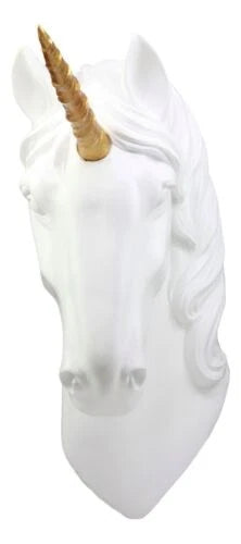 Enchanted Golden Horned Unicorn 3D Art Wall Decor Figurine Ancient Fabled Steed-5
