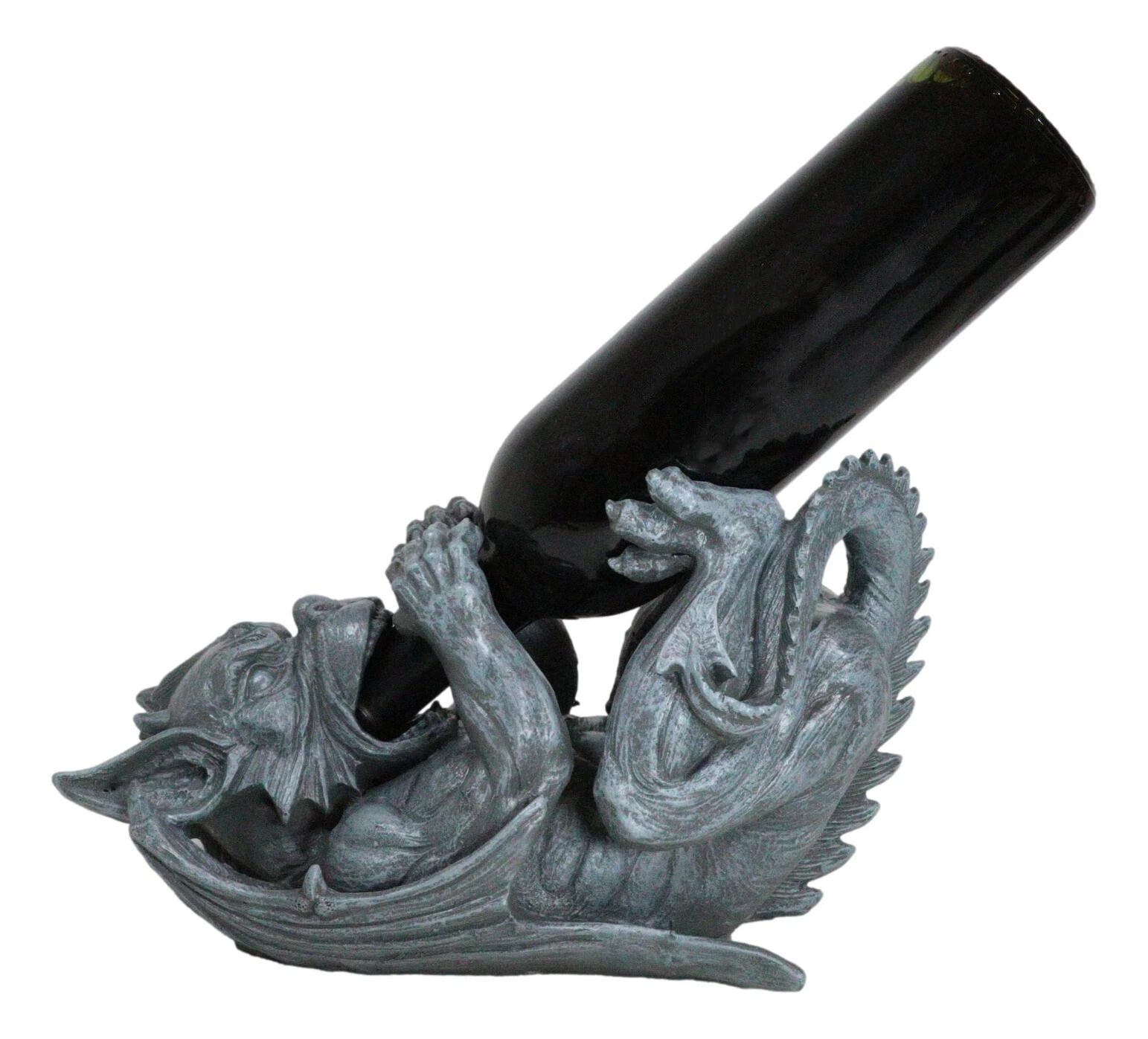 Gothic Fantasy Winged Drunken Gargoyle Wine Bottle Holder Figurine Kitchen Decor-6