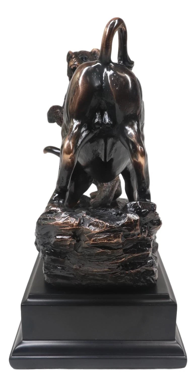 Wall Street Stock Market Signature Charging Bull With Conceding Bear Statue-6