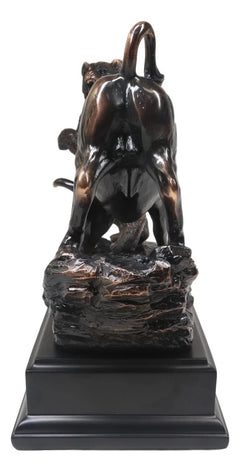 Wall Street Stock Market Signature Charging Bull With Conceding Bear Statue-6
