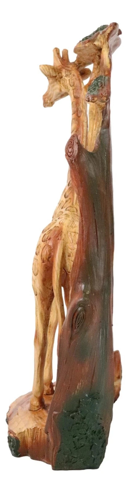 Safari Savannah Giraffe Family In Scenic Forest Faux Wooden Cutout Figurine-5