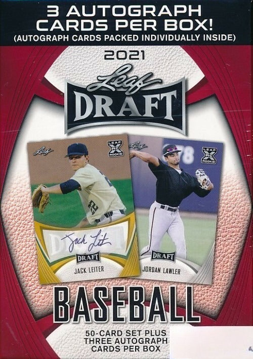 2021 Leaf Draft Baseball Factory Sealed HOBBY Blaster Box-3 AUTOS+50 Card RC SET-2