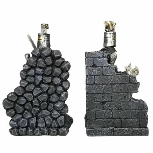 Black And White Medieval Crusader Knight Bookends Statue 7.5"H Set Suit Of Armor-7