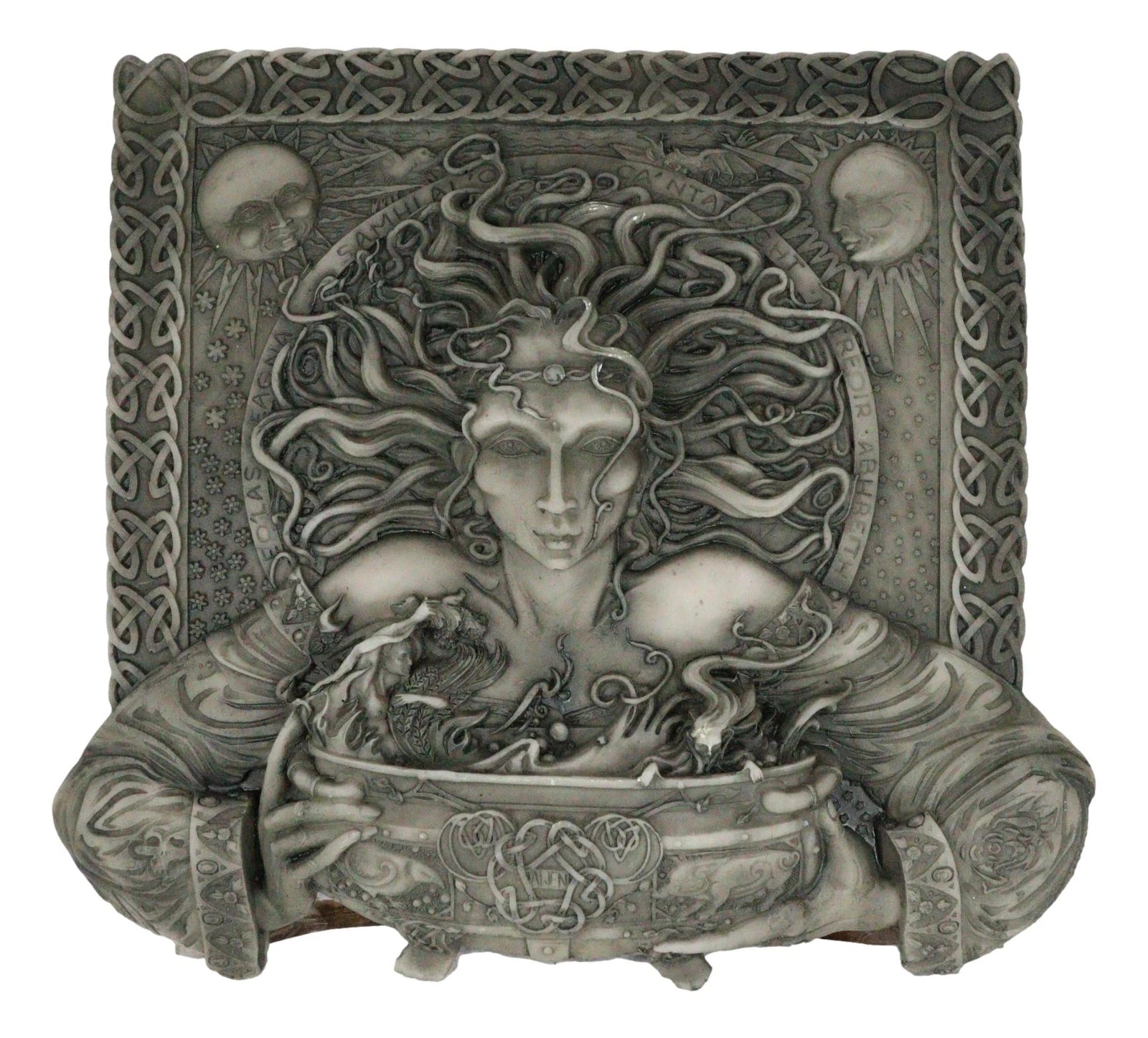 Celtic Goddess of Rebirth Cerridwen With Magical Potions Cauldron Wall Decor-4