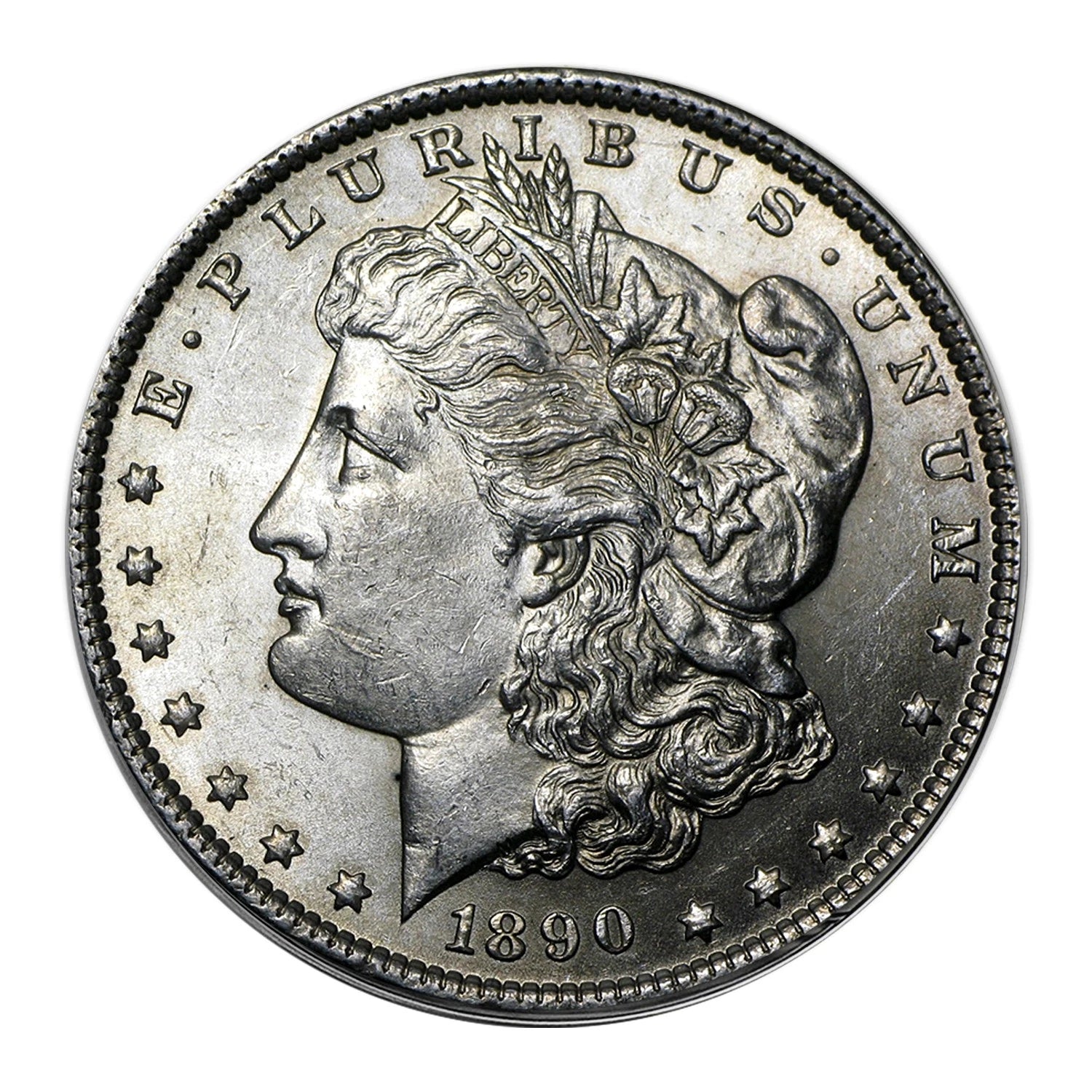 1890 P Morgan Silver Dollar $1 Brilliant Uncirculated BU 90% Silver