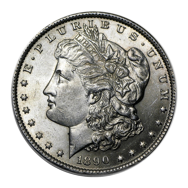 1890 P Morgan Silver Dollar $1 Brilliant Uncirculated BU 90% Silver-2