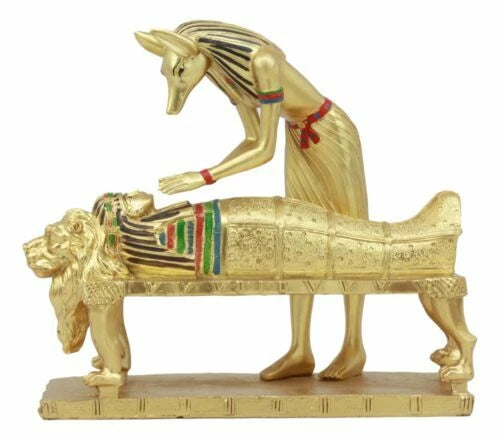 Ancient Egyptian God Of The Dead Golden Anubis Embalming Pharaoh Mummy Statue-5