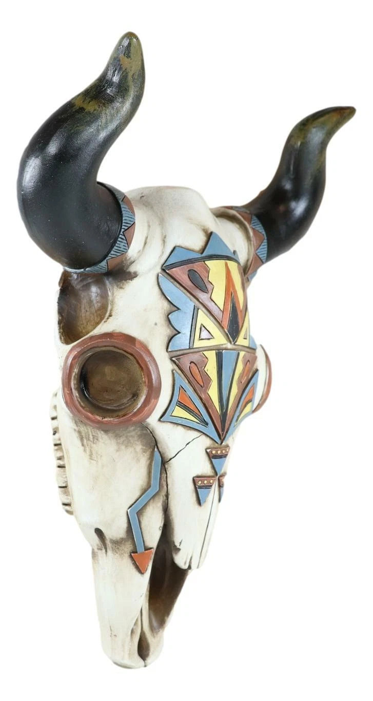 Rustic Western Southwest Vector Arrows Tiki Art Bison Bull Cow Skull Wall Decor-4