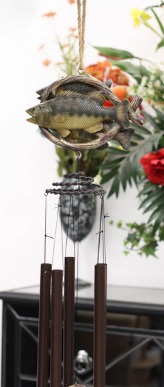 Fishing Marine Freshwater Striped Bass Fish Hanging Mobile Wind Chime Decorative-1