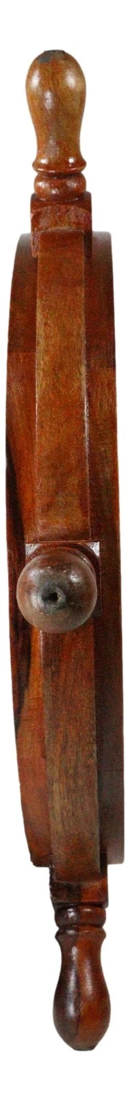 Nautical Marine Vintage Hardwood Wood & Brass Ship Steering Helm Boat Wheel 18"D-6