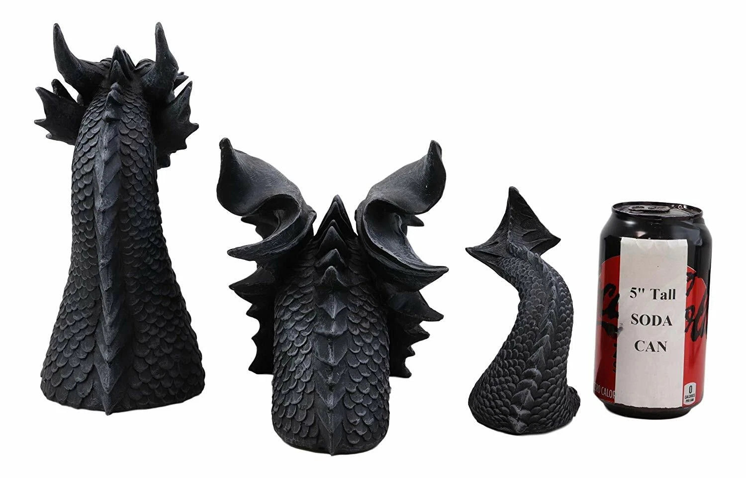 Swimming Castle Moat Dragon Lawn Garden Centerpiece Statue 3 Piece 21"L Total-3