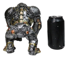 Steampunk Gearwork Cyborg Metallic Primate Silverback Gorilla Kong Figurine-4