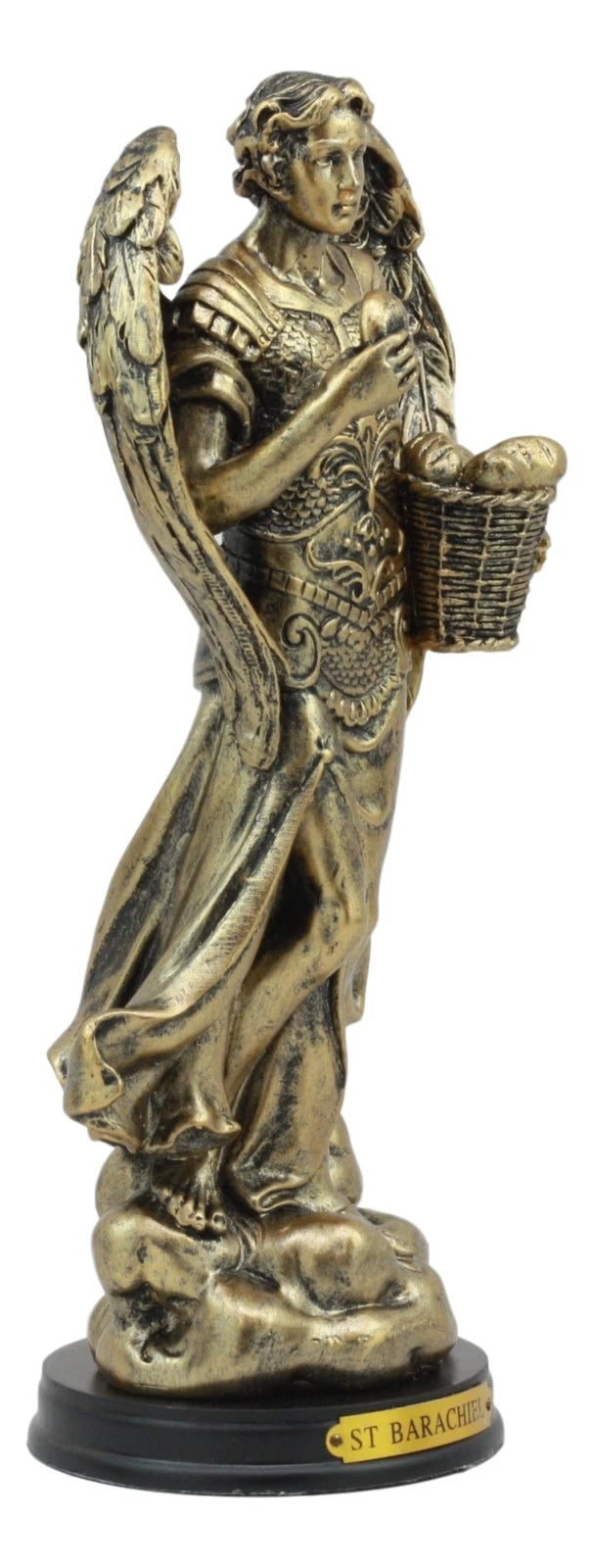 Estatua del Arcángel San Barachiel de la Iglesia Católica Bizantina, 8" de alto, Provisión de Dios-3