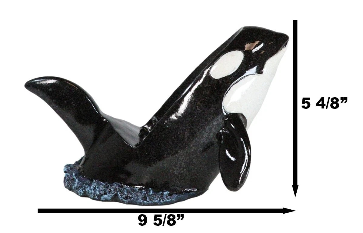 Nautical Ocean Marine Breaching Orca Killer Whale Wine Bottle Holder Statue-7