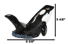 Nautical Ocean Marine Breaching Orca Killer Whale Wine Bottle Holder Statue-7