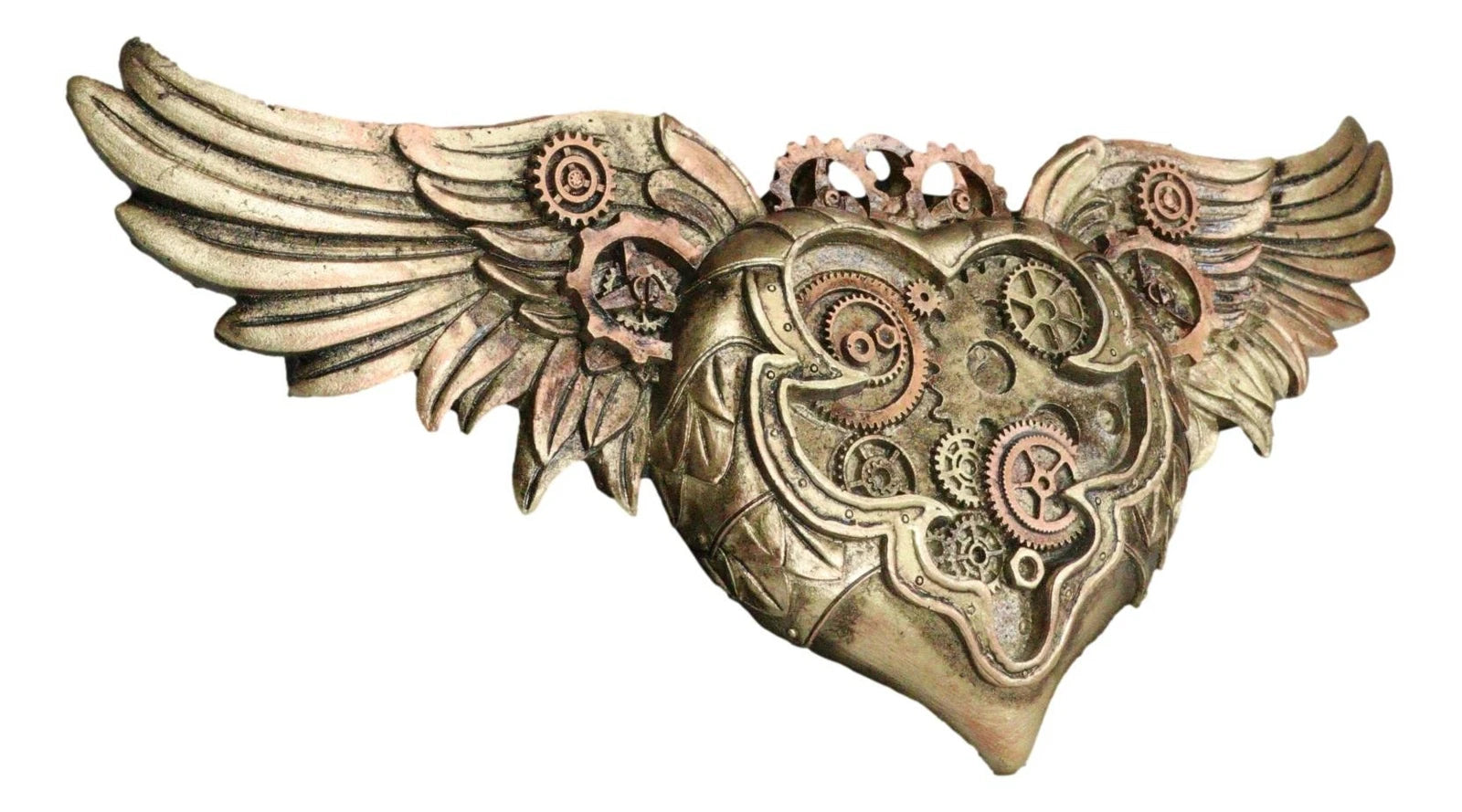 Steampunk Romantic Angel Winged Heart Clockwork And Gearwork Wall Plaque Decor-4