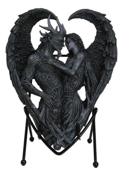 Solemn Vow Innocence Demon And Lilith Dark Angel Heart Plaque With Stand-3