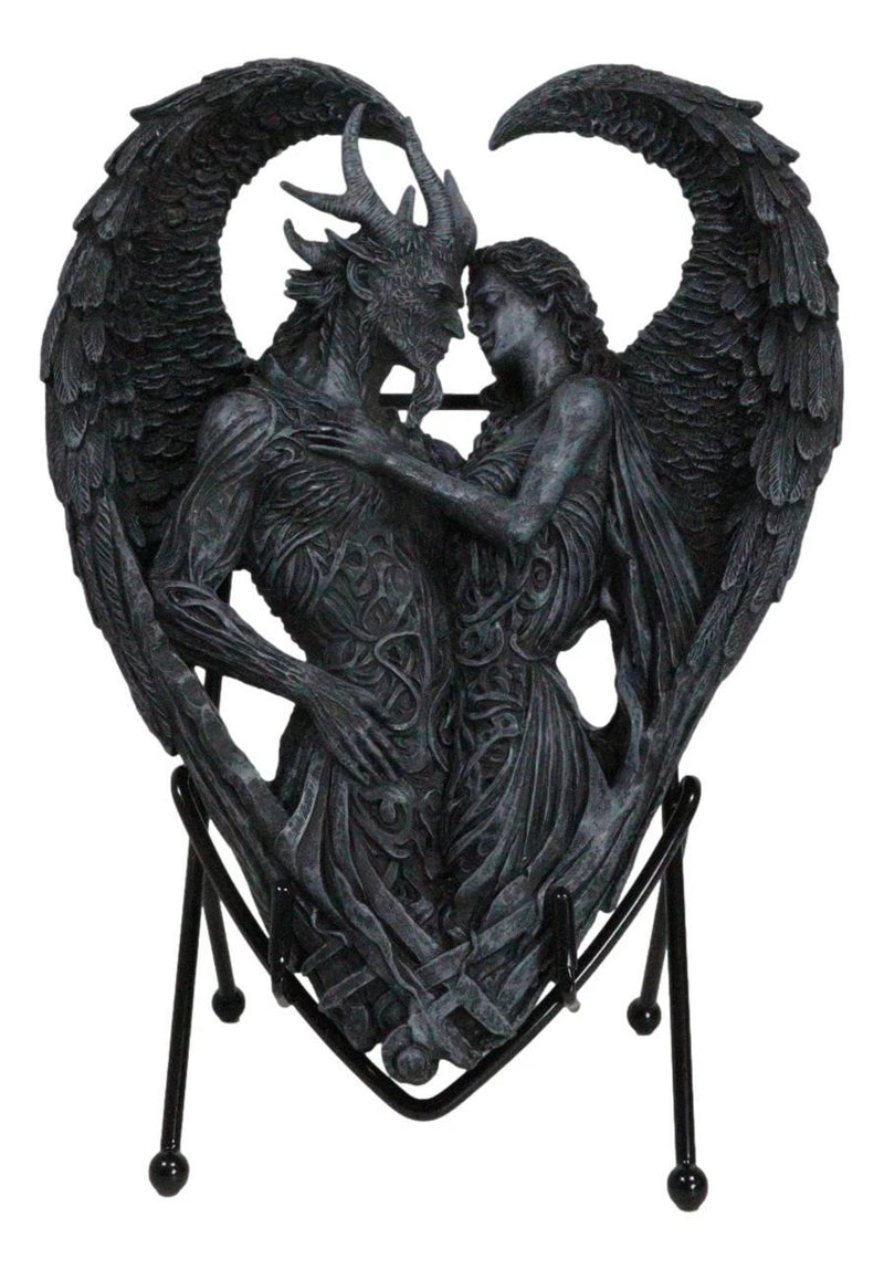 Solemn Vow Innocence Demon And Lilith Dark Angel Heart Plaque With Stand-3