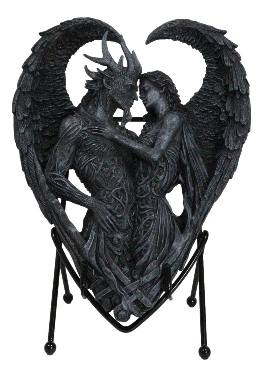 Solemn Vow Innocence Demon And Lilith Dark Angel Heart Plaque With Stand-3