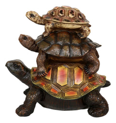 Nautical Marine Reptile 3 Stacked Acrobatic Turtles Tortoises Figurine Feng Shui-4