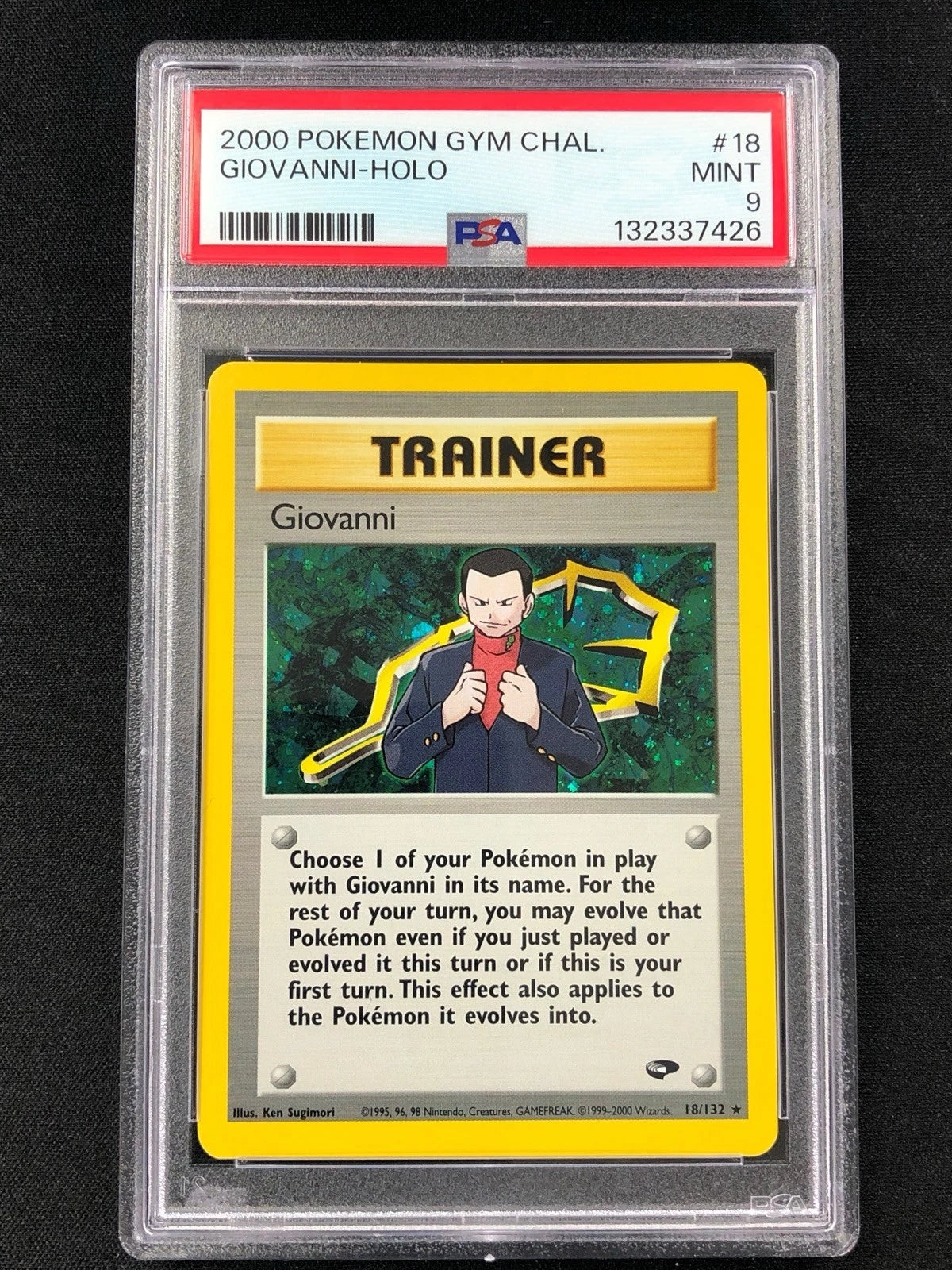 Pokemon 2000 Giovanni Holo 18/132 PSA 9