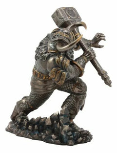 Asgard God Of Thunder Thor Wielding Mjolnir Hammer Figurine Charging Thor Statue-7