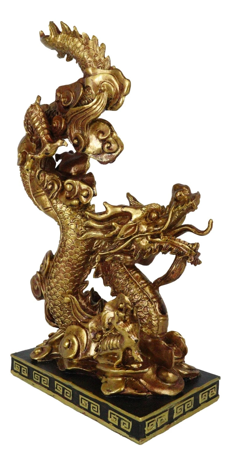 Feng Shui Chinese Imperial Nine Dragons Golden Dragon King Decorative Statue-5