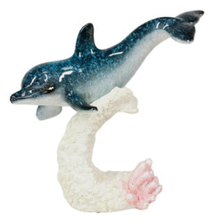 Ocean Marine Sea Life Bottlenose Dolphin Swimming Over Coral Reef Figurine-6