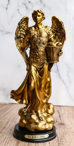 Estatua del Arcángel San Barachiel de la Iglesia Católica Bizantina, 8" de alto, Provisión de Dios-1