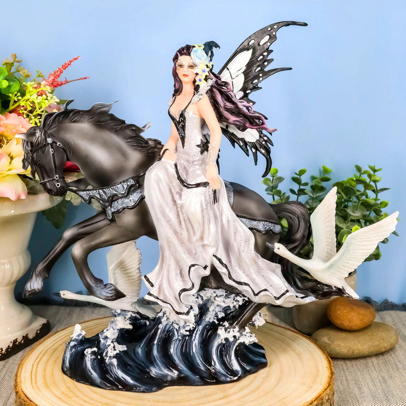 Nene Thomas Lamentation of Swans Masquerade Fairy Riding On Black Horse Statue-3