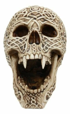 Celtic Knotwork Bloodlust Vampire Skull Ashtray Statue 7.5"L-4
