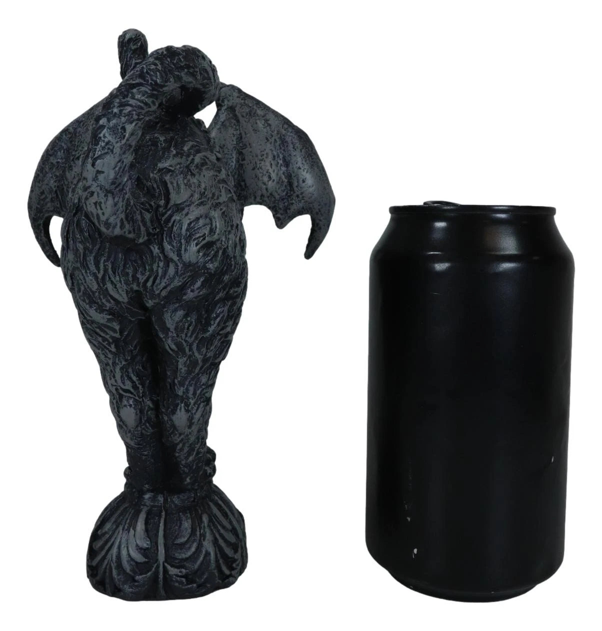 Bizarre Gothic Eureka Bat Winged Cat Gargoyle Statue 7"H Stoic Feline Guardian-3