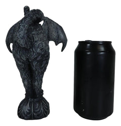 Bizarre Gothic Eureka Bat Winged Cat Gargoyle Statue 7"H Stoic Feline Guardian-3