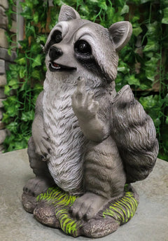 Bad Bandit Large Standing Cheeky Raccoon 12.5" Height Garden Decor-2