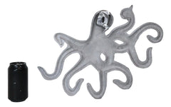 18"L Nickel Plated Aluminum Nautical Marine Sea Octopus Wall Decorative Plaque-4