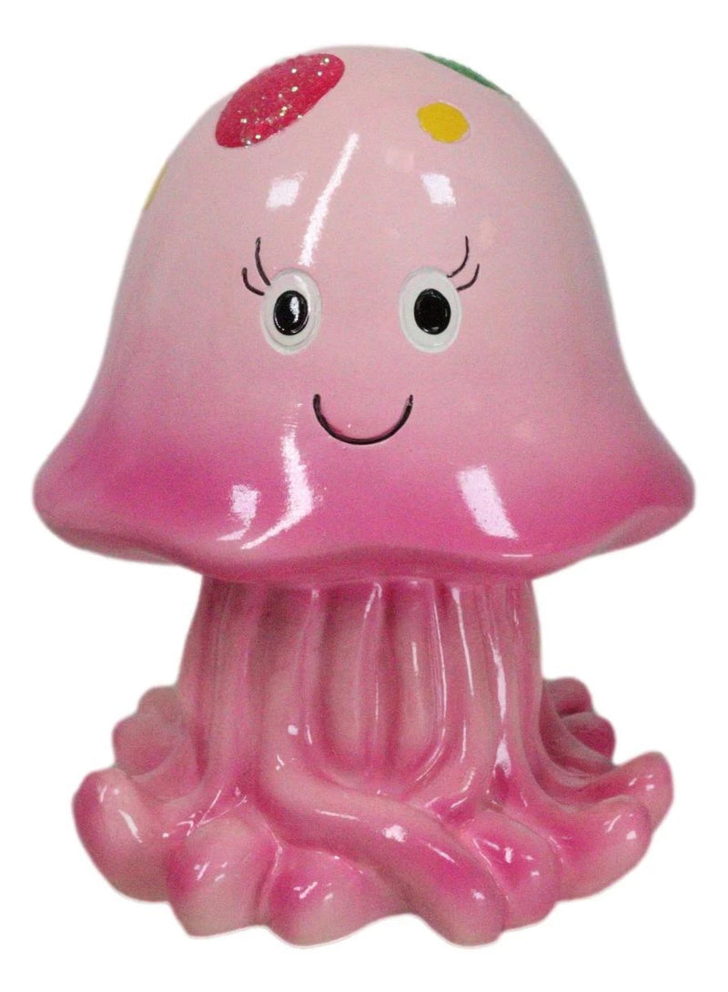 Whimsical Nautical Marine Pink Sea Jellyfish Money Coin Savings Piggy Bank-2
