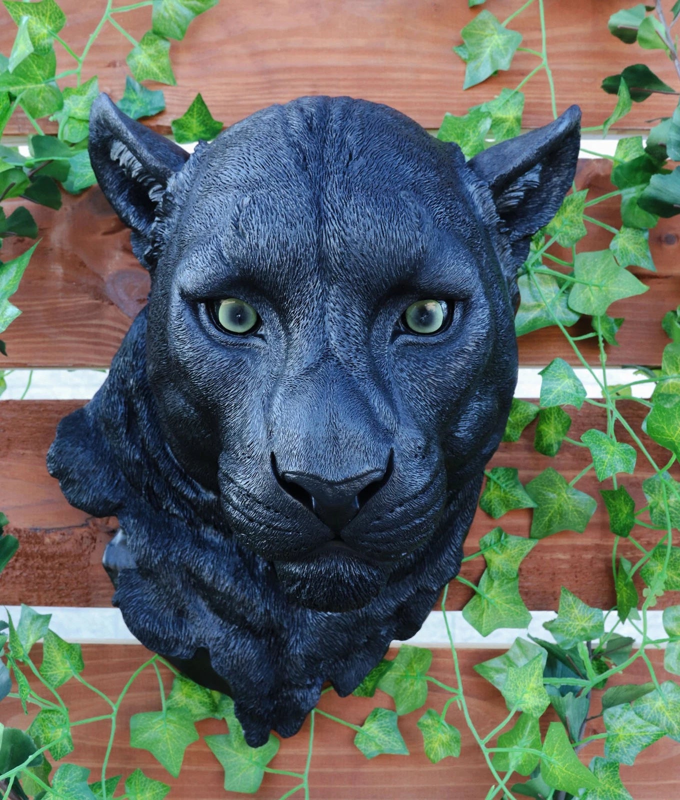 Large Black Panther Head Wall Decor Plaque 16"Tall Jaguar Wall Bust Plaque-1