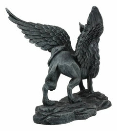 Gothic Stoic Royal Winged Griffin Gargoyle Statue 5.5" Long Gryphon Figurine-4