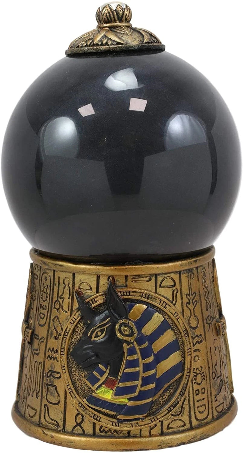Figura de bola de tormenta de arena negra Anubis, dios egipcio de la momificación y la vida después de la muerte-3
