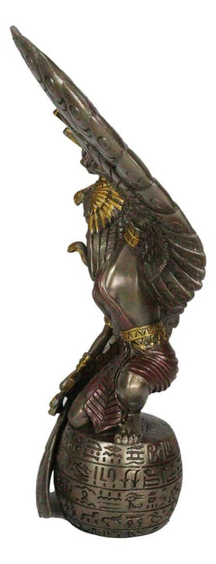 Egyptian Goddess Figurine, Isis & Ra Holding Ankh Statue 9" Tall, Collectible Home Decor, Shelf Display, Desk Accent, Ancient Egypt Mythology, Egyptian Home Ornament Gift-4